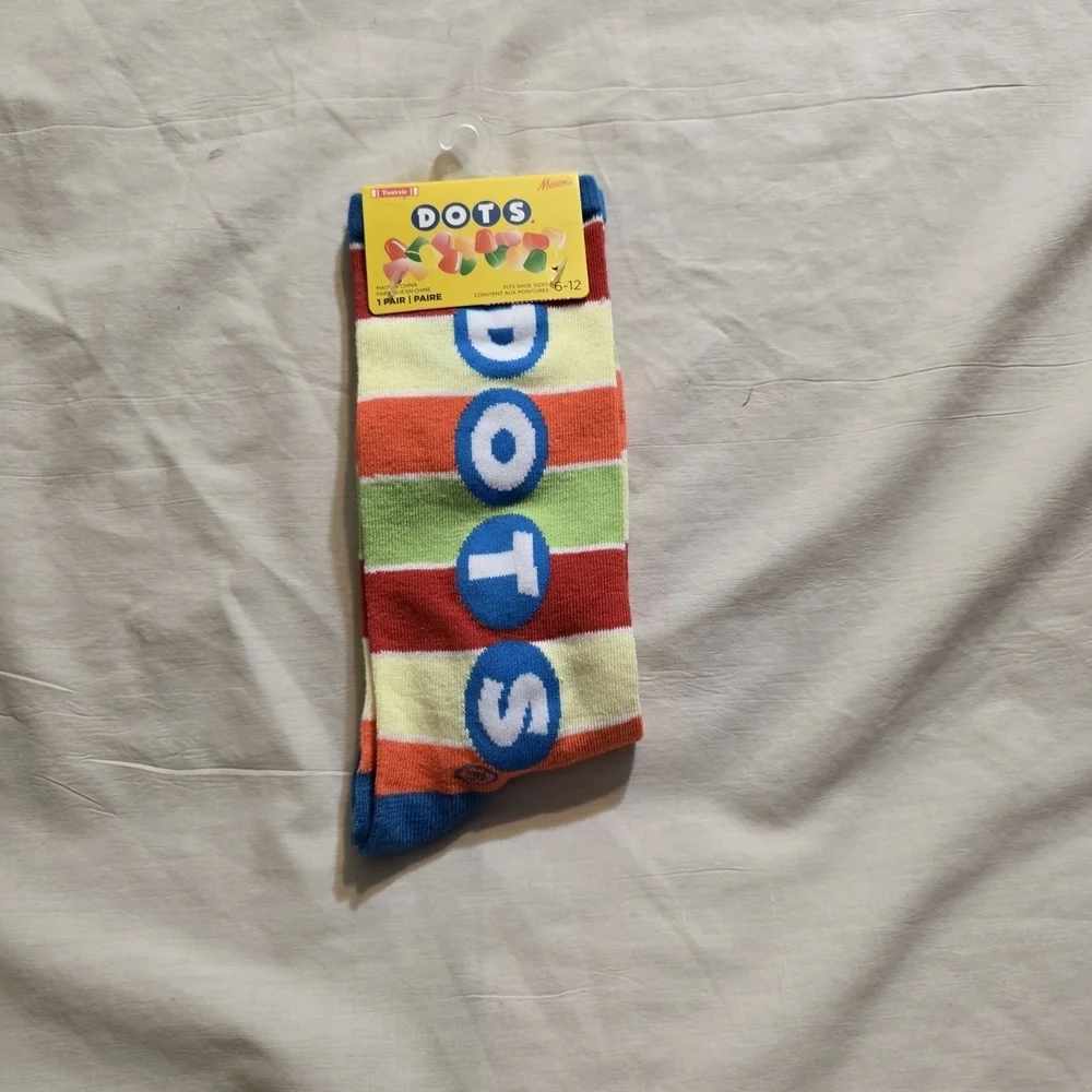 Novelty 4/$25 Colorful Striped Dots Candy Socks Unisex 6-12